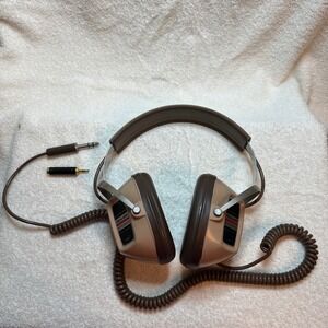 Vintage Realistic Custom Pro Stereo Headphones Brown Tan Over Ear Made in USA